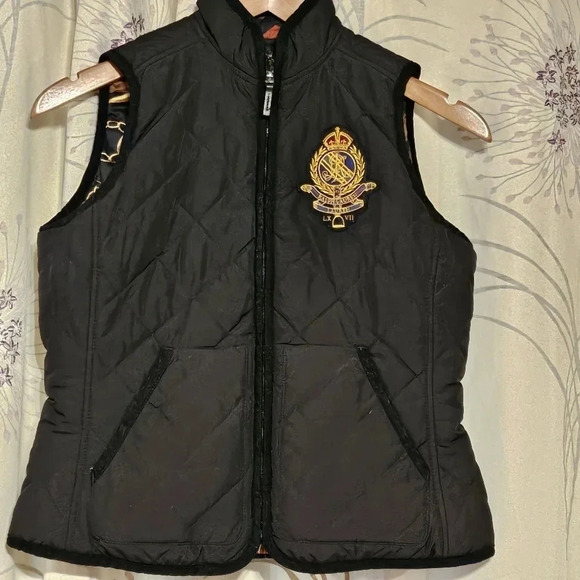 Ralph Lauren Reversible Vest Logo/Pattern Quilted Wmns Sz PP (XSP/2PP) - Picture 3 of 11